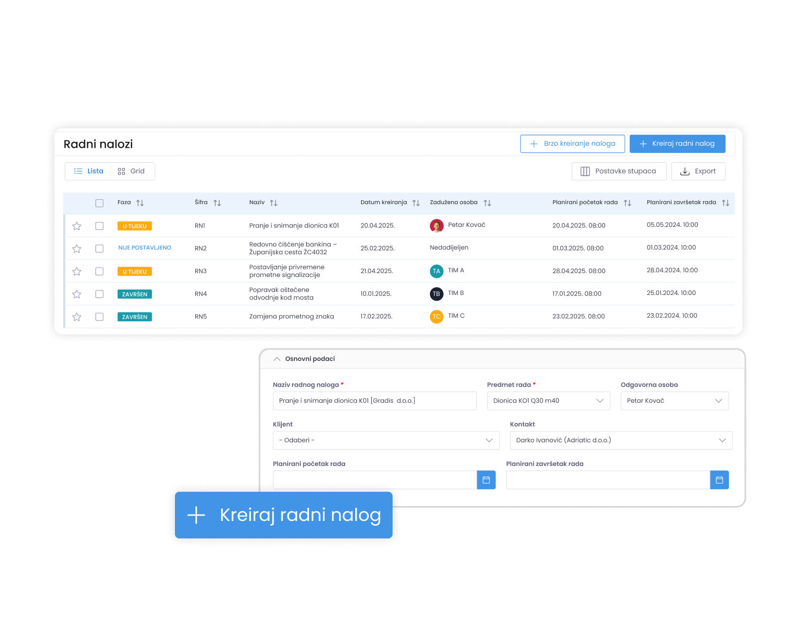 Work order management