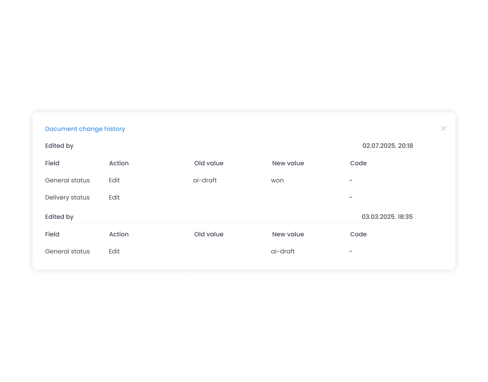 Version tracking